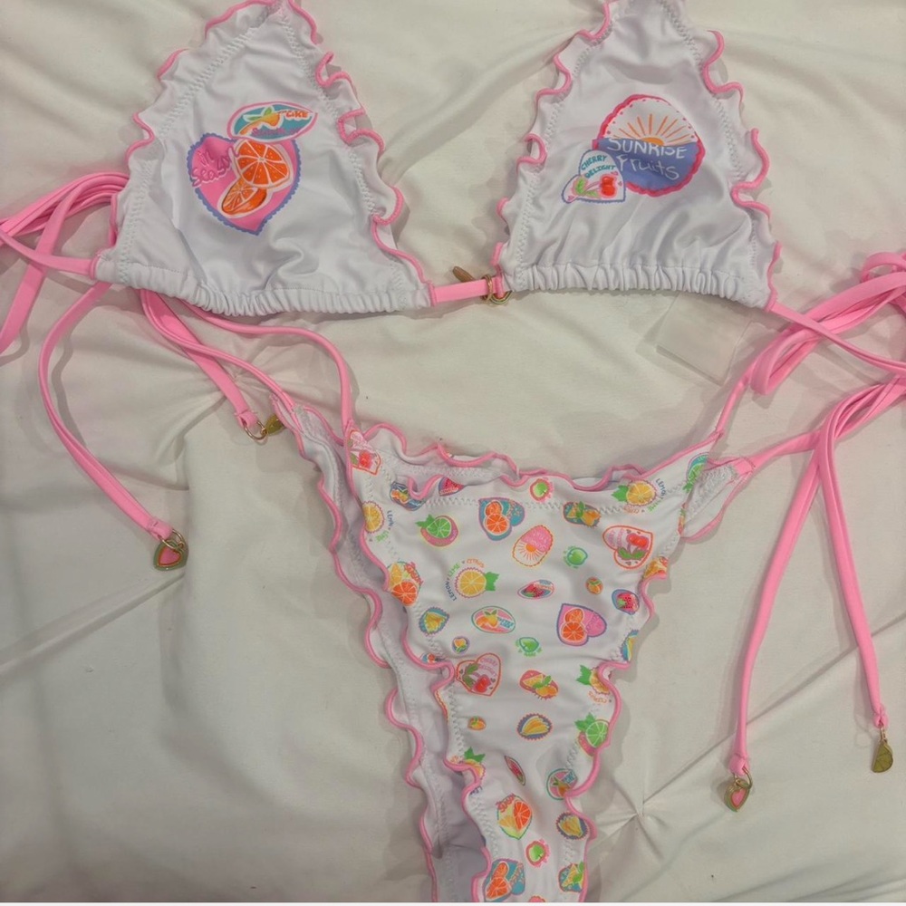 Kulani Kinis fruit bikini set top L bottoms XL